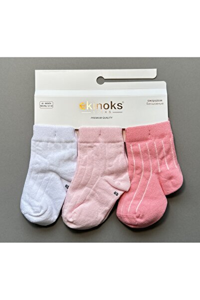 Ekinoks Baby Girl 3-Piece Basic Sock Set