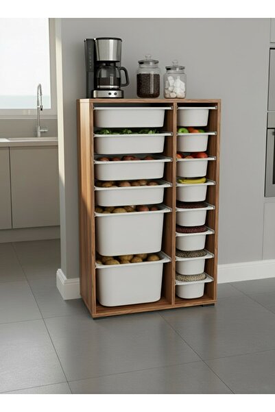 Pratico Rine 14 Sepetli Çok Amaçlı Mutfak Dolabı Tropik Ceviz 2D4K8U