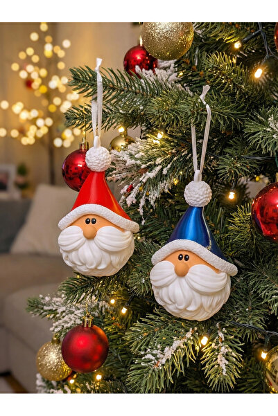 Anka Atolye 2’li Noel Baba Şeklinde Yılbaşı Küresi - Yılbaşı Süsü 3D Baskı No...