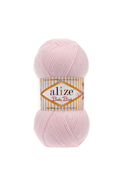 Alize 5 Pieces Baby Best Anti-Pilling Bamboo Blend 184 Powder Pink - 100 Gr. 240 Meters.