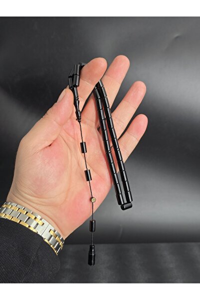 Tesbih-i Hazır Tesbihçilik USTA İMZALI SİMSİYAH KESME SIKMA KEHRİBAR SİSTEMLİ...