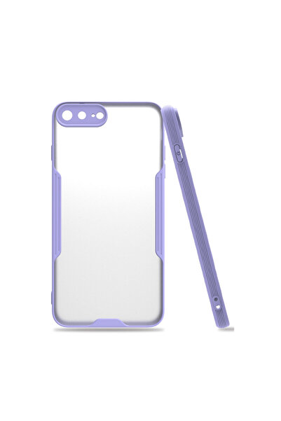 ceppark جراب Newface لهاتف iPhone 7 Plus مصنوع من السيليكون البلاتيني - أرجواني