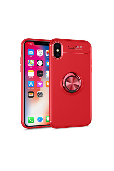 ceppark Newface iPhone XS Case Range Ring Silicone - Red