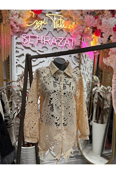 ŞEHRAZAT BUTİK Guipure Detail Stylish Design Shirt