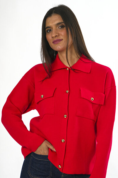 ABBRA Women's Buttoned Knit Cardigan with Pockets