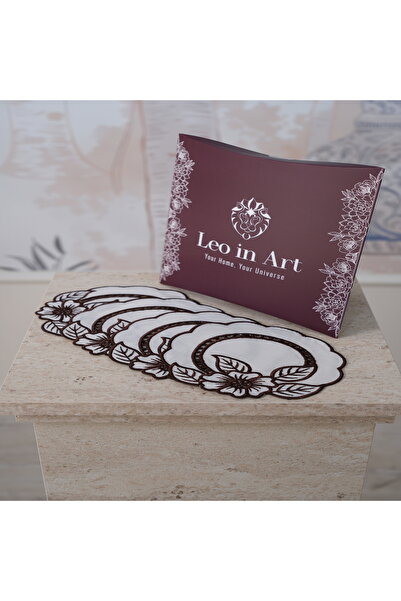 Leoinart Delik İşi Kahve 4'lü Kokteyl Peçete