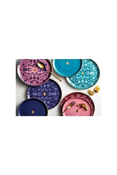 Porland طقم أواني طعام فاخر من البورسلين مكون من 8 قطع لـ 8 أشخاص متعدد الألوان بنمط دائري