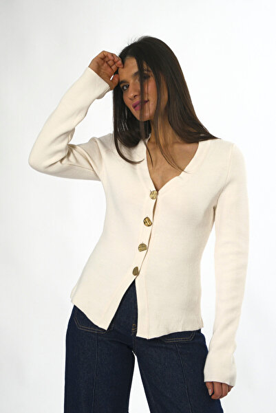 ABBRA Women's 4 Button Cardigan