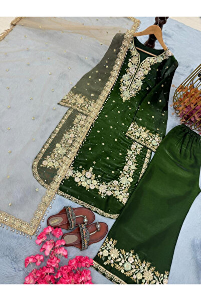 MYSMAR وشاح جيمي تشو الأخضر بلازو - HRT4580 | أخضر