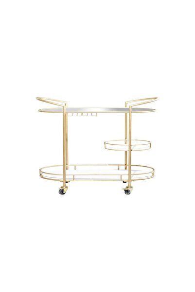 Hitit Dekorasyon Sonora Gold Metal&cam Servis Arabası