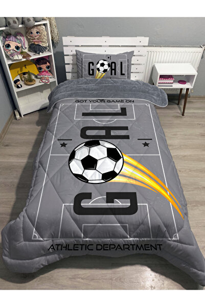 yok yok evim eve dair her şey Welsoft Fluffy Double-Sided Football Patterned Single Quilt Sleeping Set