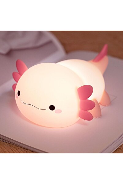 KASTWAVE مصباح ليلي LED من Axolotl، مصباح لمس سيليكون قابل للتعتيم للأطفال (K...