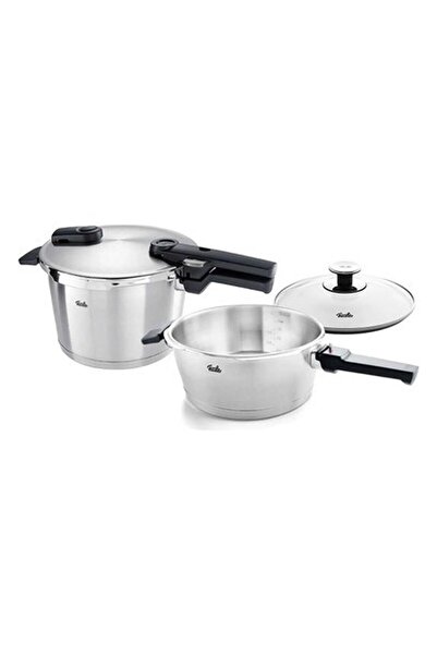 Fissler Vitaquick Premium 6+3.5lt Düdüklü Tencere 2'li Set+Cam Kapak