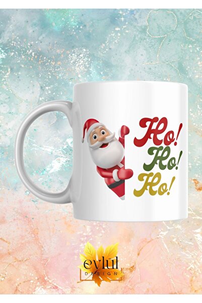 Eylül Design Christmas New Year Special Design Ho Ho Ho Santa Claus Printed M...