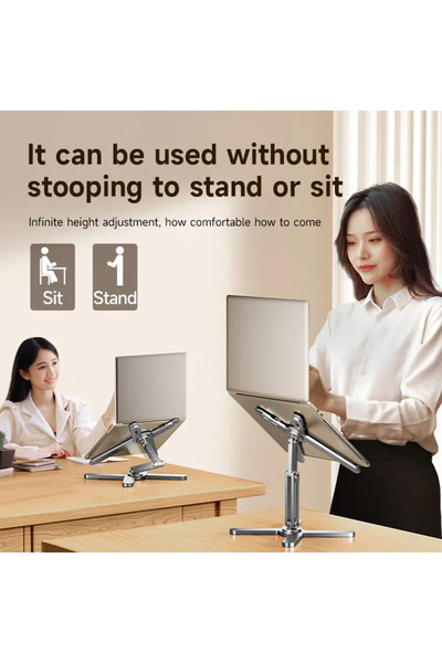 genernic Aluminum Adjustable Laptop Stand – Foldable, Heavy-Duty & Heat-Dissipating Holder