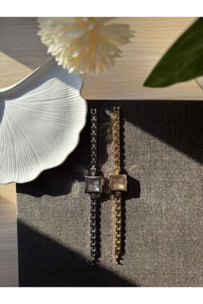 rubsey Retro Minimal Metal Cord Vintage Women's Wristwatch Gold