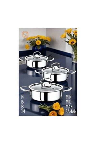 teknotrust Şık ve kullanışlı 3'lü tencere seti, BPA Free, çeşitli boylarda.