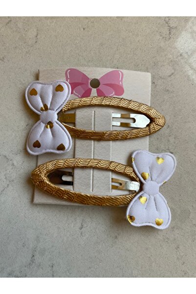 MADE BY PERİ Set of 2 Metal Buckles with Gold Detailed Bow