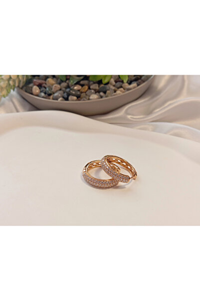 XUPING JEWELRY أقراط دائرية من حجر الزركون باللون الوردي مقاس 2 سم