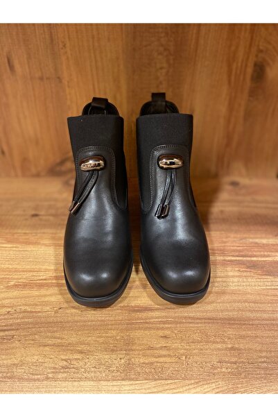 Mammamia Kadın Hakiki Deri Topuklu Bot