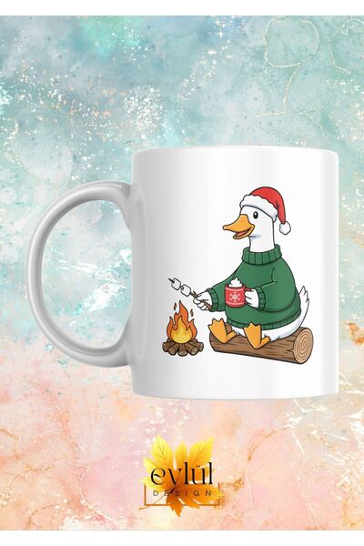 Eylül Design Cute Duck Christmas New Year Special Design Printed Mug Cup Gift...