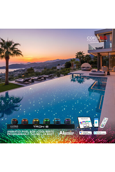 coraxads HAVUZ AYDINLATMA FİBER OPTİK YILDIZ, HAVUZ AMBİYANS AYDINLATMA KİTİ-...