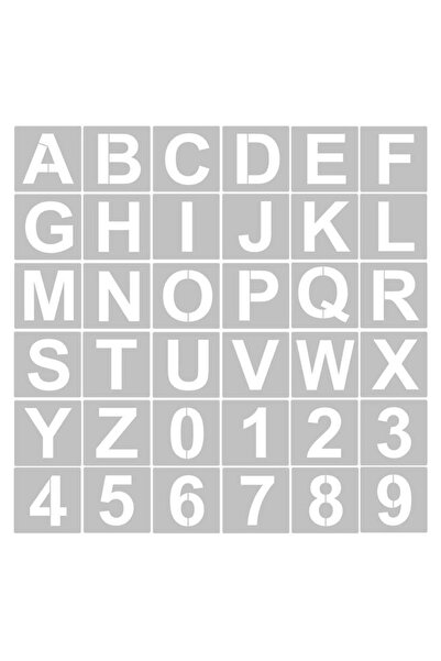 Hasyılmaz Reusable Letter and Number Painting Template 12.7cm 36 Pieces