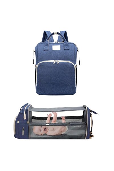 OEM Schoolbag 40x30x8 cm useful for small children, easy folding bed mode, equipped with mosquito net, blue
