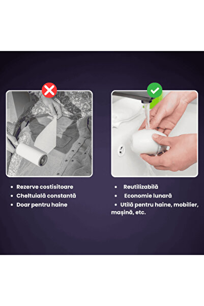 OferteTop Reusable Lint and Pet Hair Roller with High Adhesion and Easy to Wash