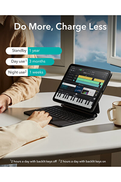 ESR iPad Air 11 (M2/M3/M4/M5) Rebound 360 Magnetic Keyboard Case Black