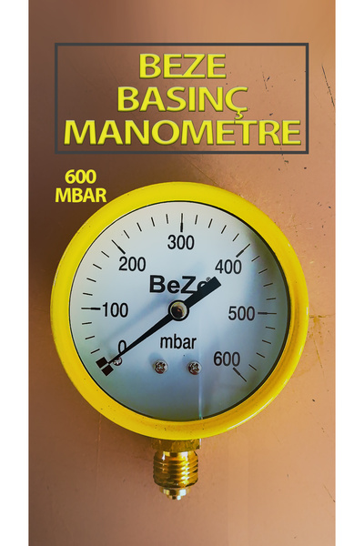 BEZE 0-600 mBar 63 mm Alttan Bağlantılı Kapsül Diyaframlı Doğalgaz Manometres...