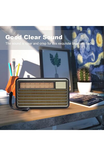 Generic Hi-Fi Retro Speaker with FM Radio, Bluetooth, USB/TF Playing, Remote Control, Rechargeable Battery,