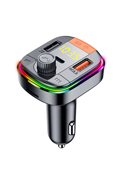 Generic Bluetooth Car Transmitter with Dual USB, QC3.0 Fast Charge, LED Display & Handsfree Calling