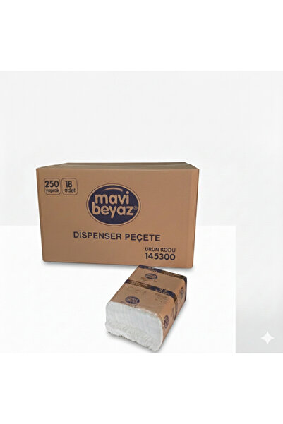 Mavi beyaz Profesyonel Dispanser Peçete 2,5 Katlama 250'Li*18 Paket-1 Koli