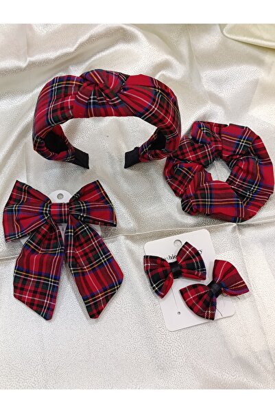 ELAS HOME Plaid Pattern 4 Piece Buckle Set