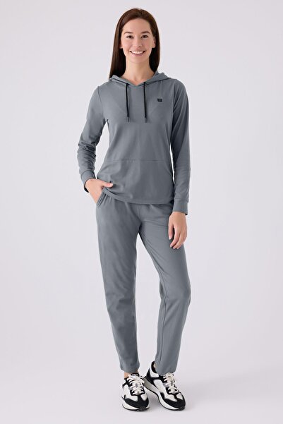 Pierre Cardin Women's Hooded Comfort Fabric Long Sleeve Pajamas Suit