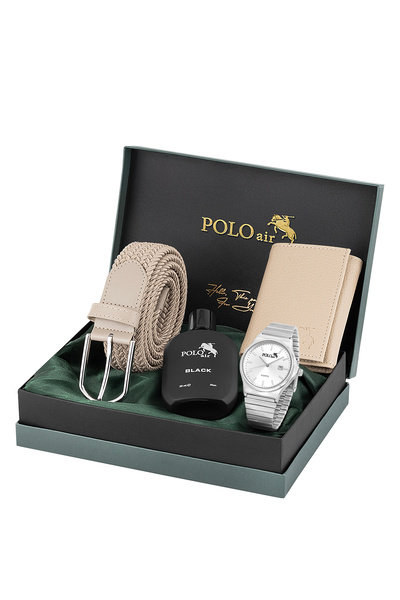 Polo Air Takvimli Erkek Kol Saati Örgü Esnek Kemer Mıknatıslı Cüzdan Vizon Se...