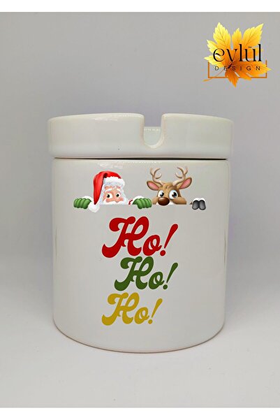 Eylül Design منفضة سجائر سيراميك بتصميم خاص لعيد الميلاد المجيد مطبوع من نوع ...