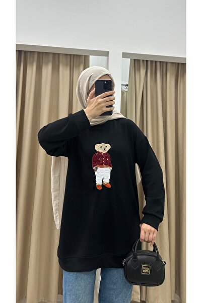 By esma eser Ayıcıklı Sweat - Siyah