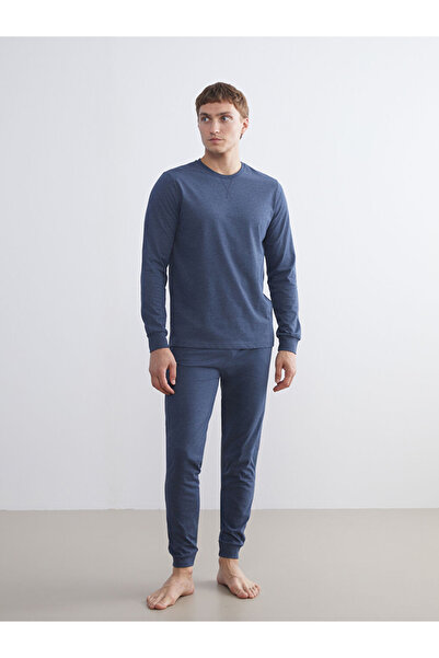 LC Waikiki Σετ ανδρικές πιτζάμες Blue Standard Mold