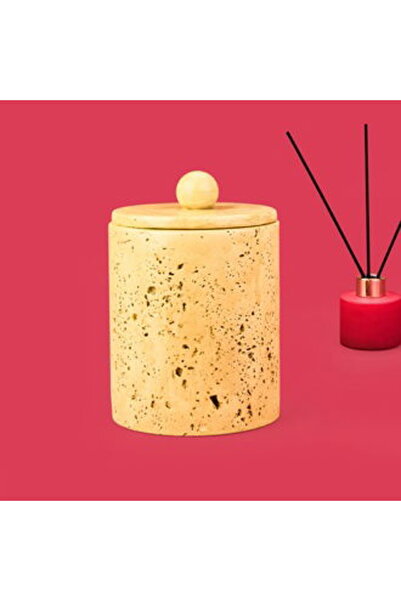 ASPARTAM Bath Travertine Look Waste Bin - Beige - 2 Lt