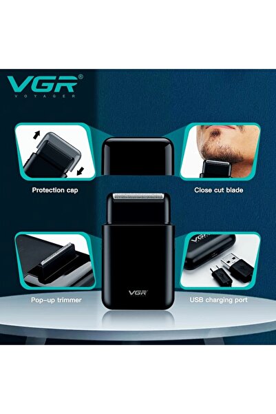 zyteq ZYTEQ mini electric shaver, compact, USB charging, black