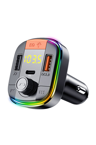 Generic Bluetooth Car Transmitter with Dual USB, QC3.0 Fast Charge, LED Display & Handsfree Calling
