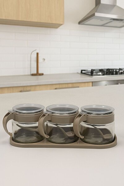 Mek life 3-Piece Glass Spice Jar with Lid