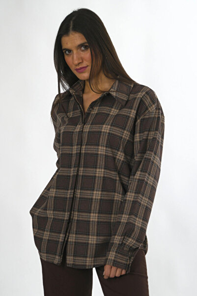 ABBRA Γυναικείο πουκάμισο με κρυφά κουμπιά Woodcutter