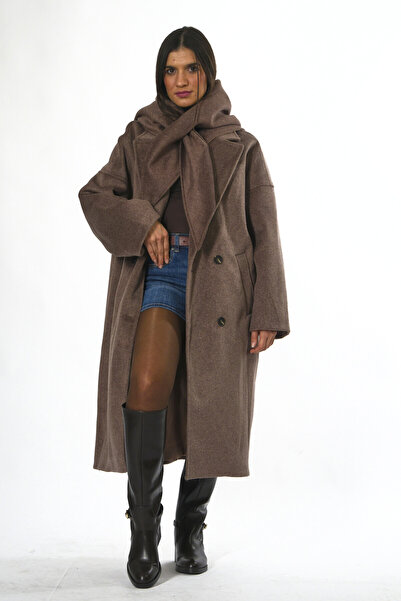 ABBRA Γυναικείο παλτό με επένδυση σάλιου