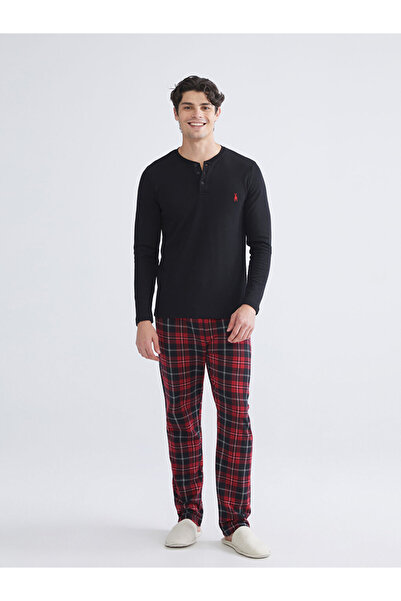 LC Waikiki Red Standard Fit Men's Pajama Set