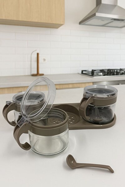 Mek life 3-Piece Glass Spice Jar with Lid