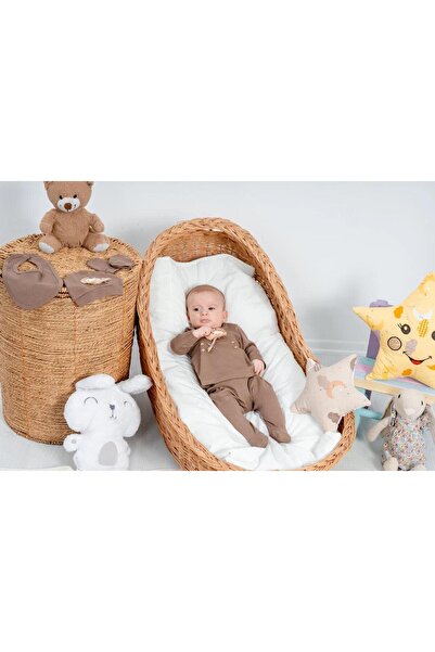 MİNİBORN 5-Piece Baby Boy Hospital Discharge Set with Cotton Button Detail