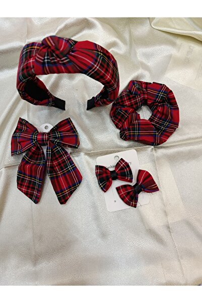 ELAS HOME Plaid Pattern 4 Piece Buckle Set